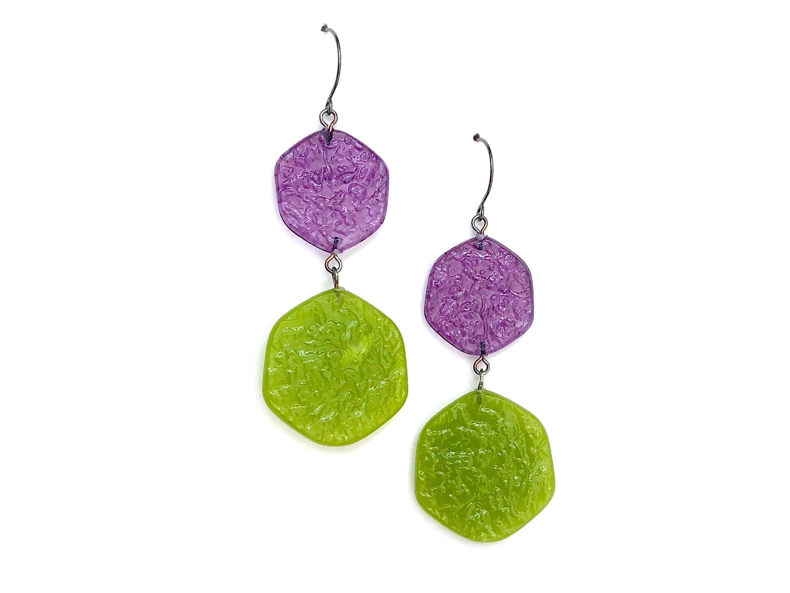 purple lime earrings