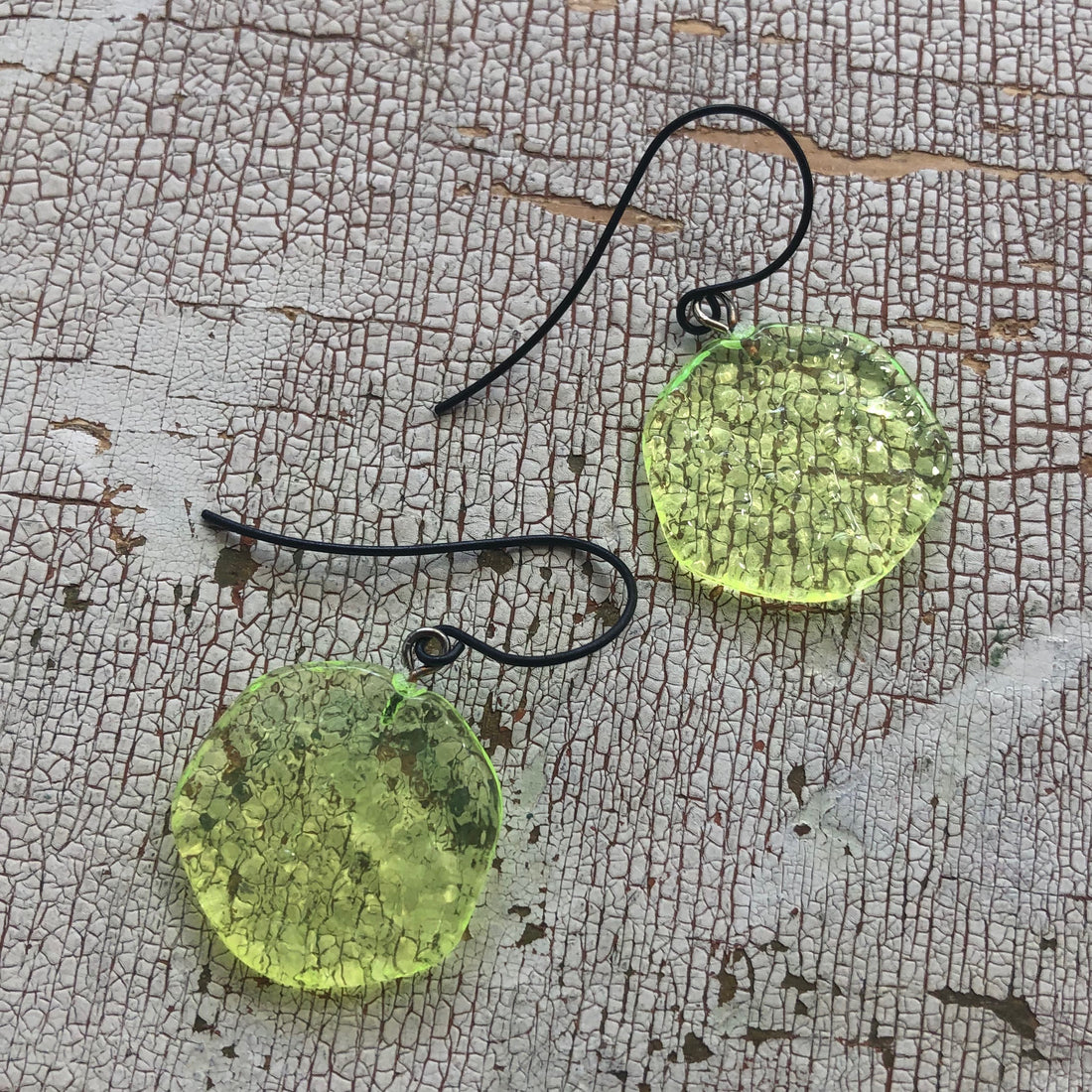 neon glass earrings