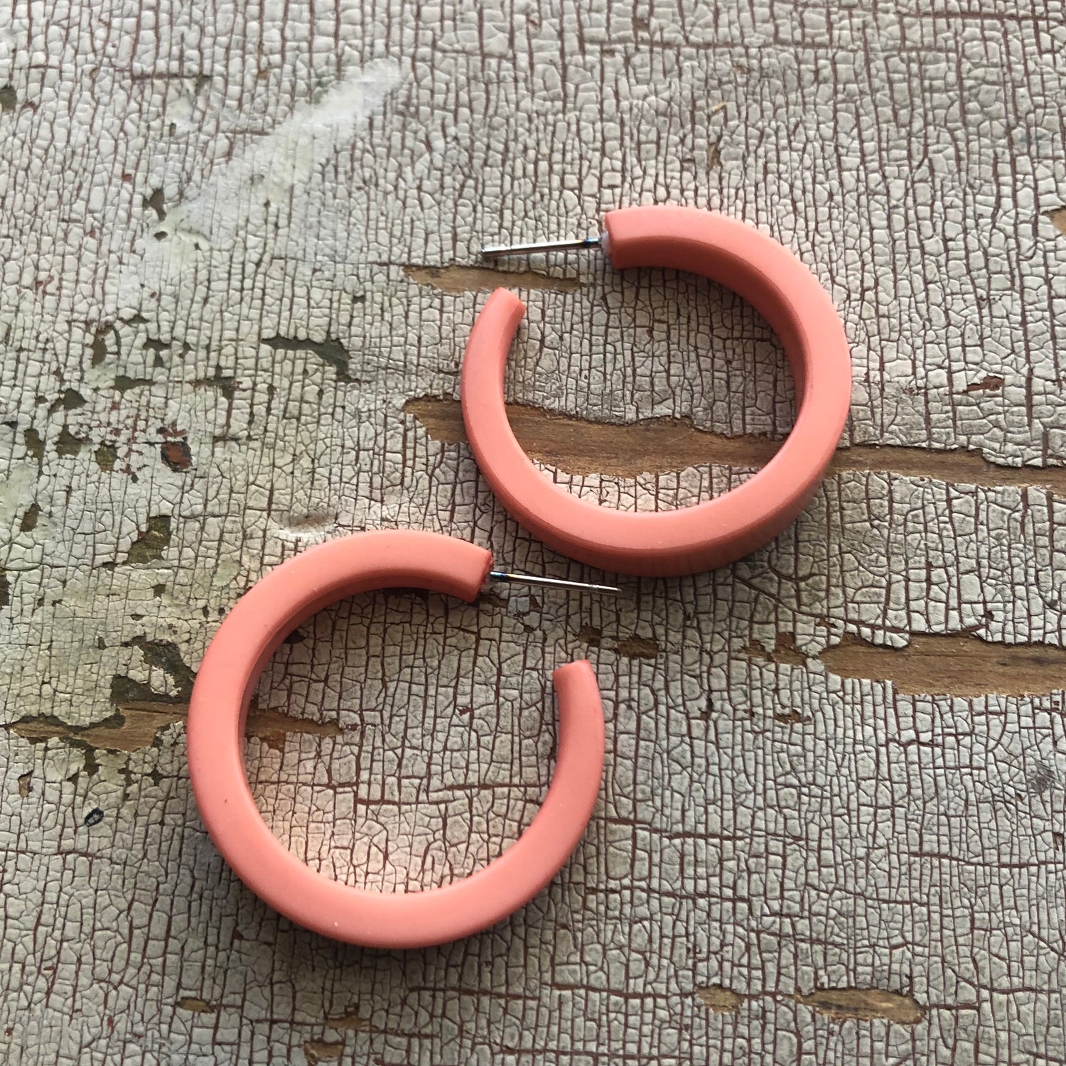 Coral Pink Lola Hoop Earrings
