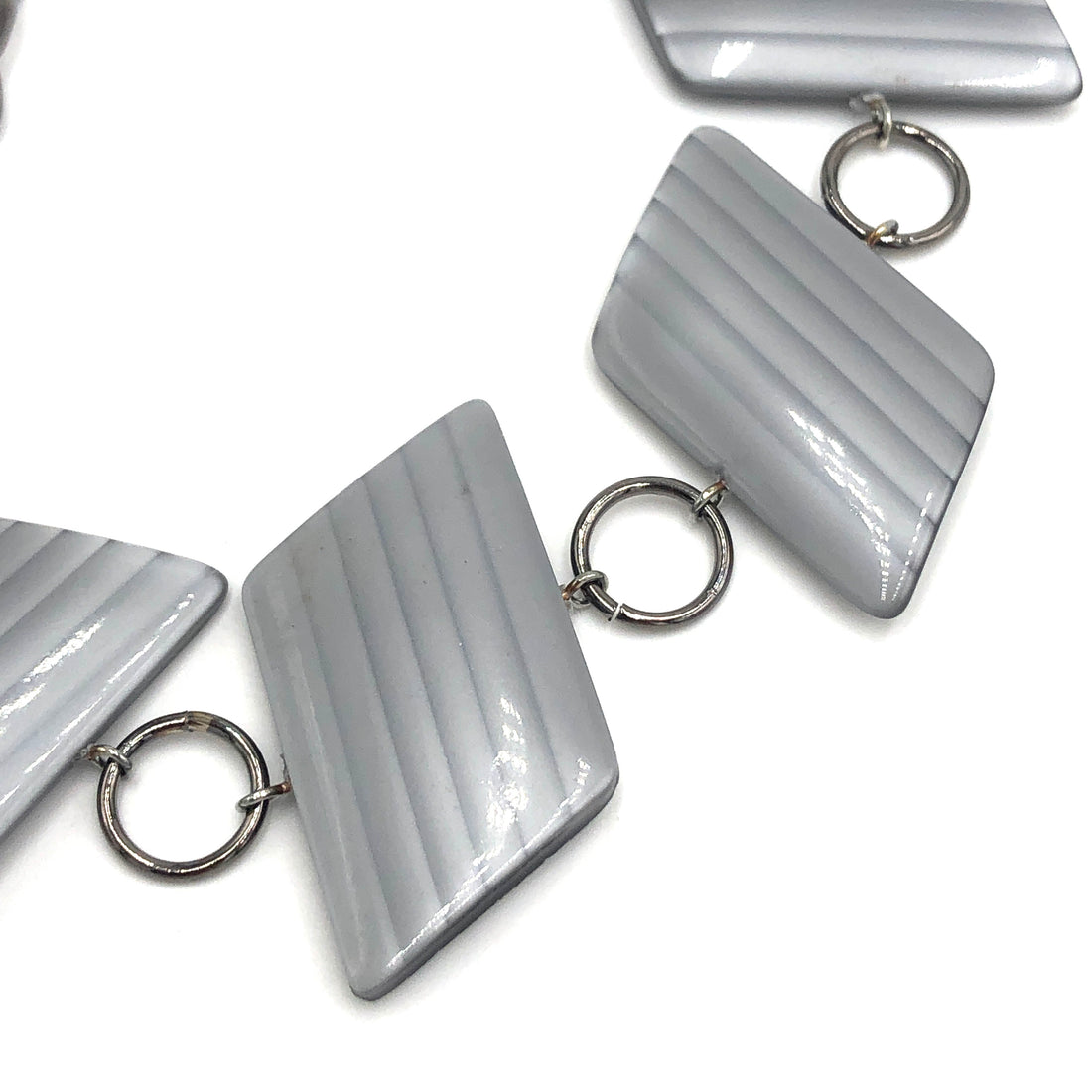 Epic Grey Moonglow Stripe Stations Bracelet