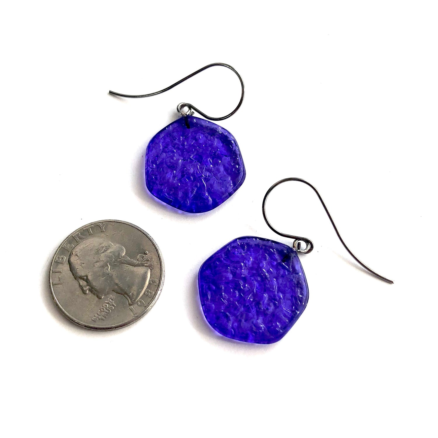 blue lucite earrings