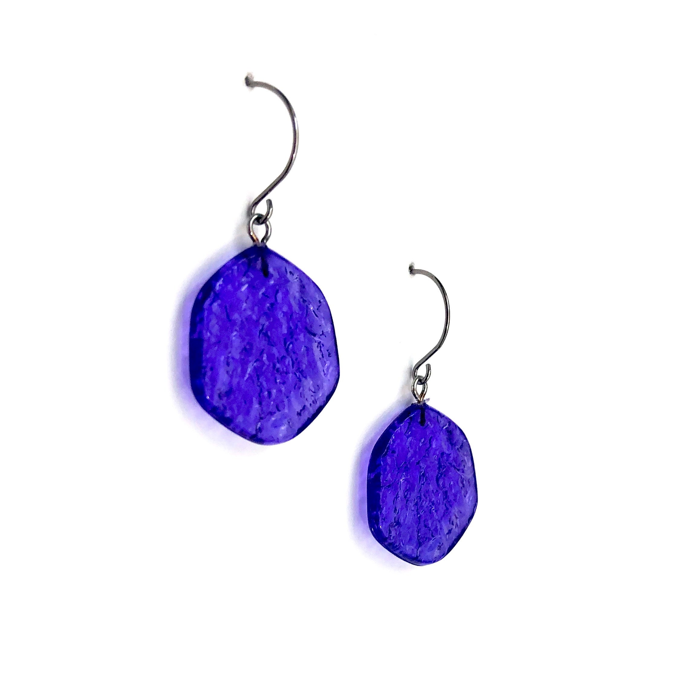 cobalt lucite earrings