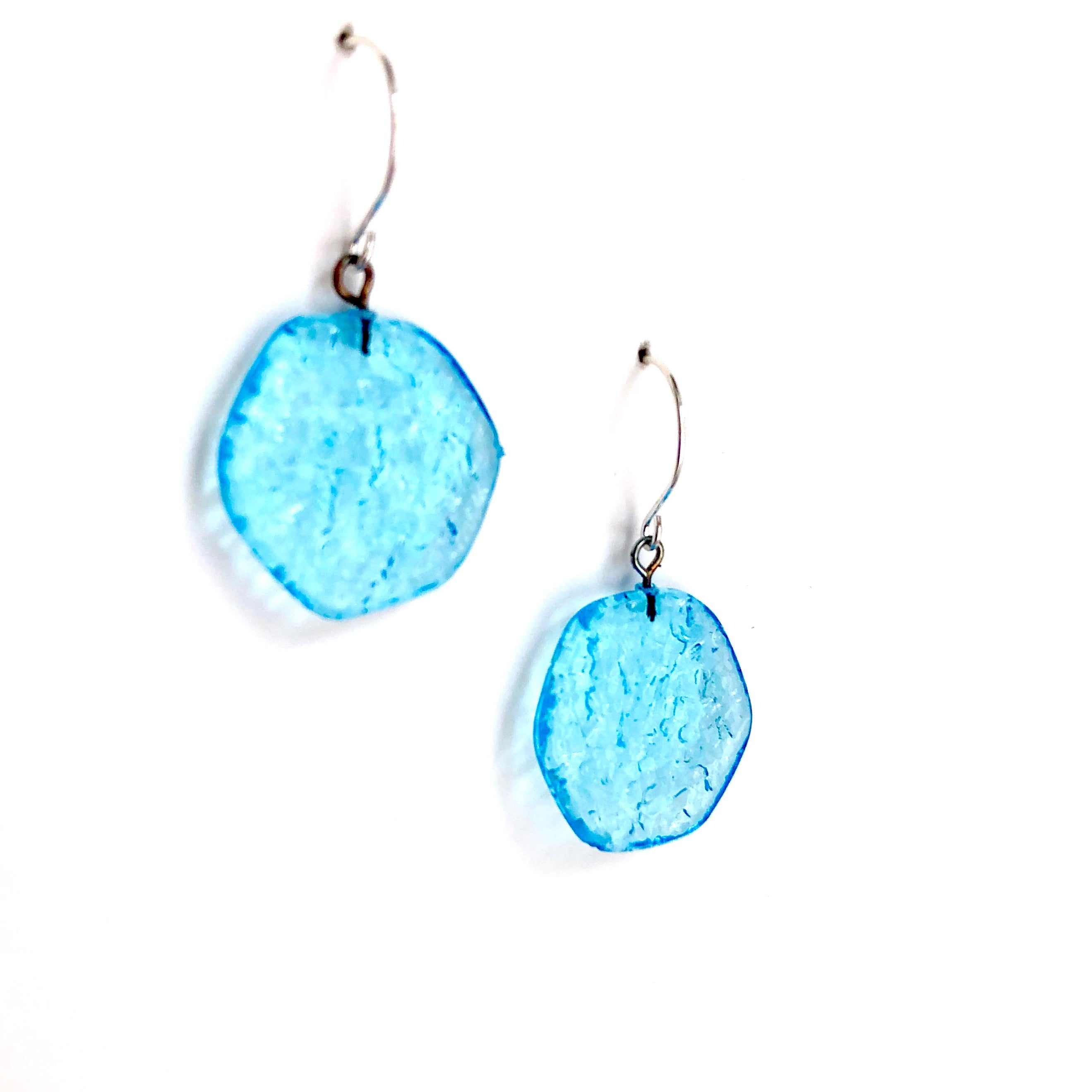 light aqua drop earrings