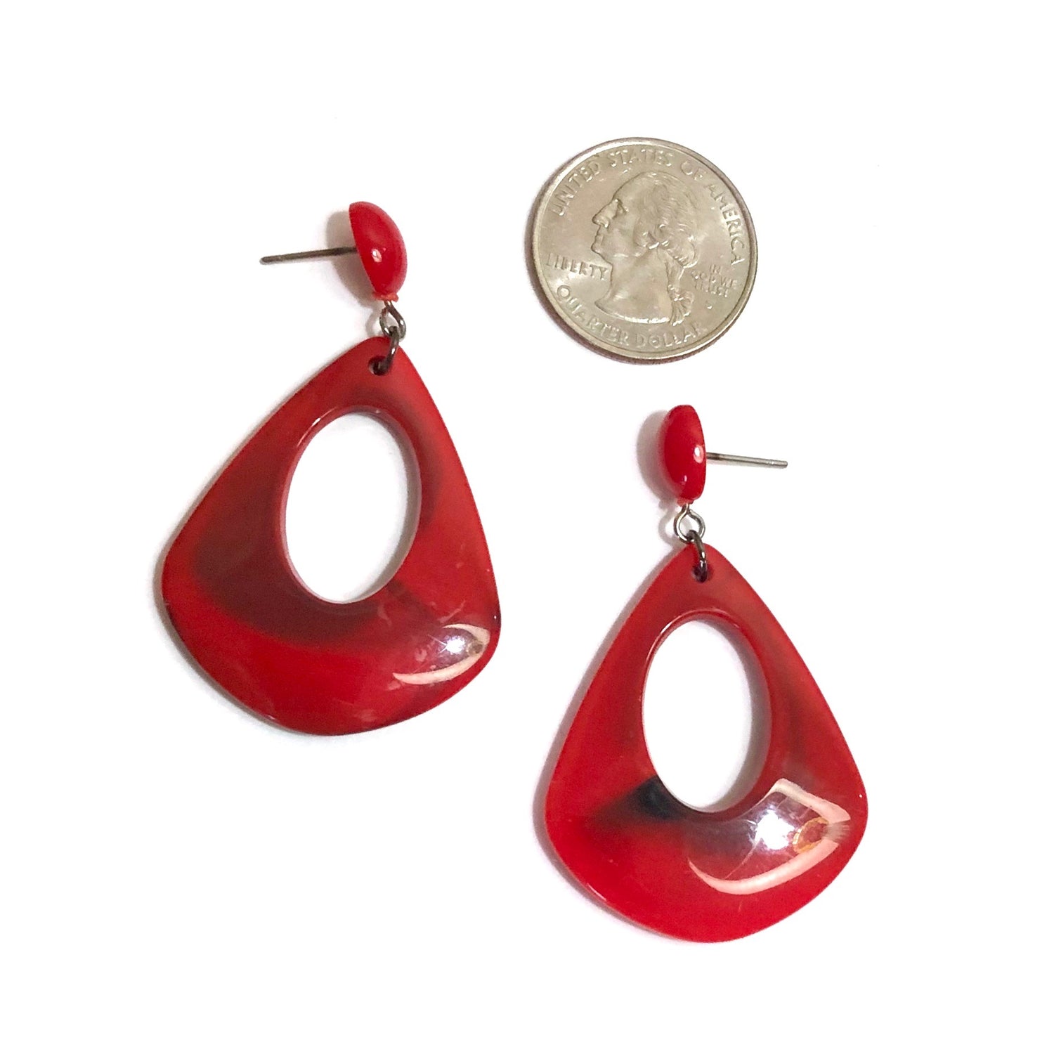 red black drop earrings