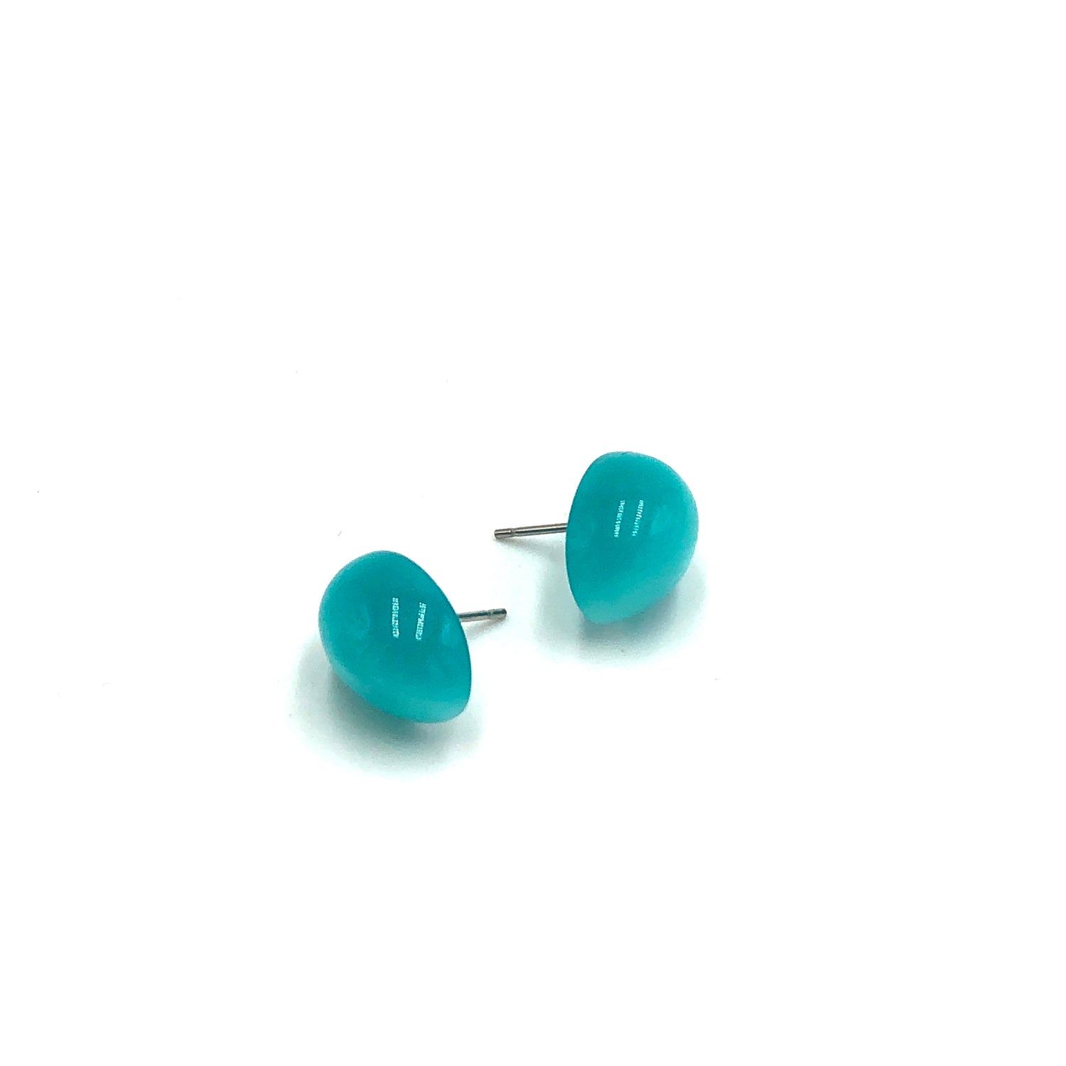 oval teal earrings