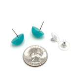 teal monglow oval studs