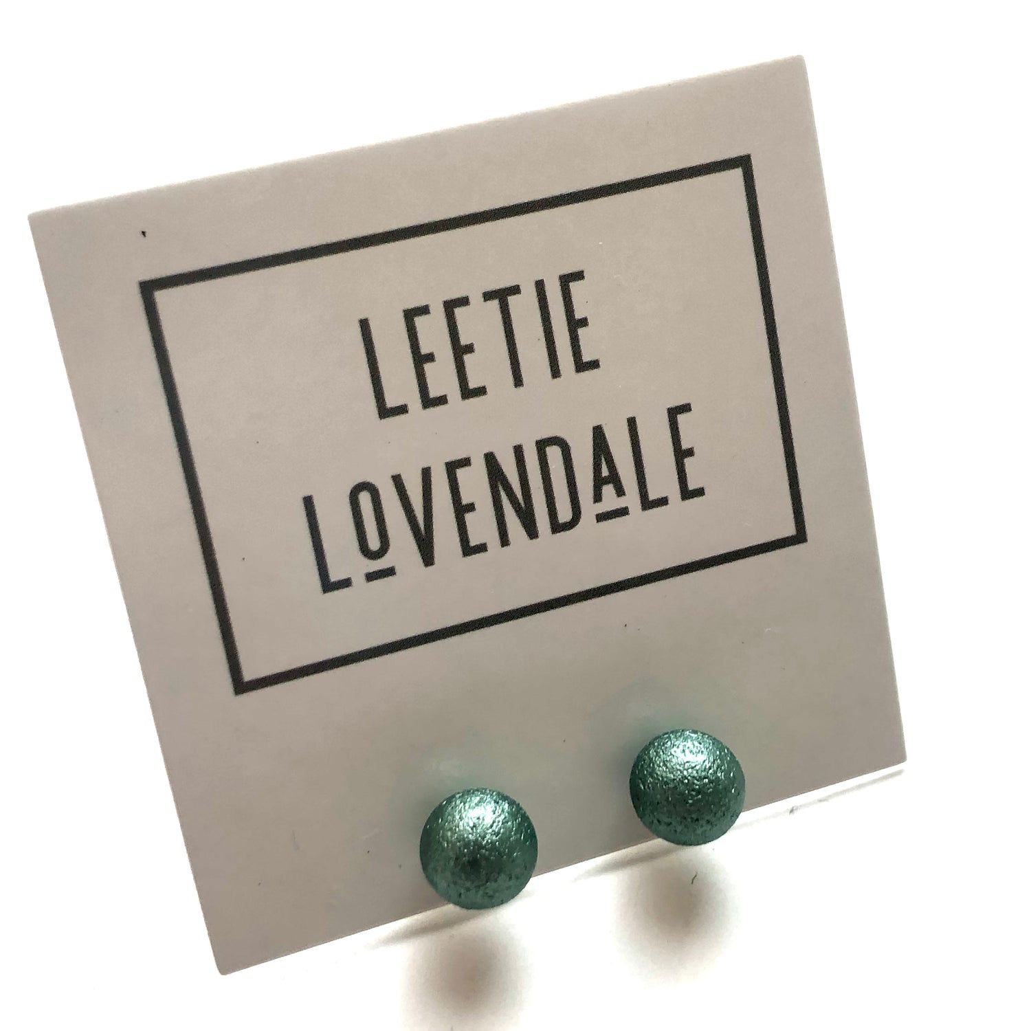 Sea Glass Green Pitted Lucite Large Ball Stud Earrings