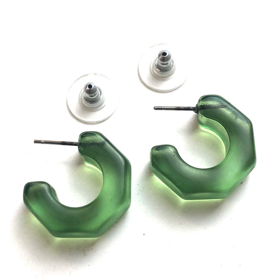 Sea Glass Green Gracie Hugger Hoop Earrings