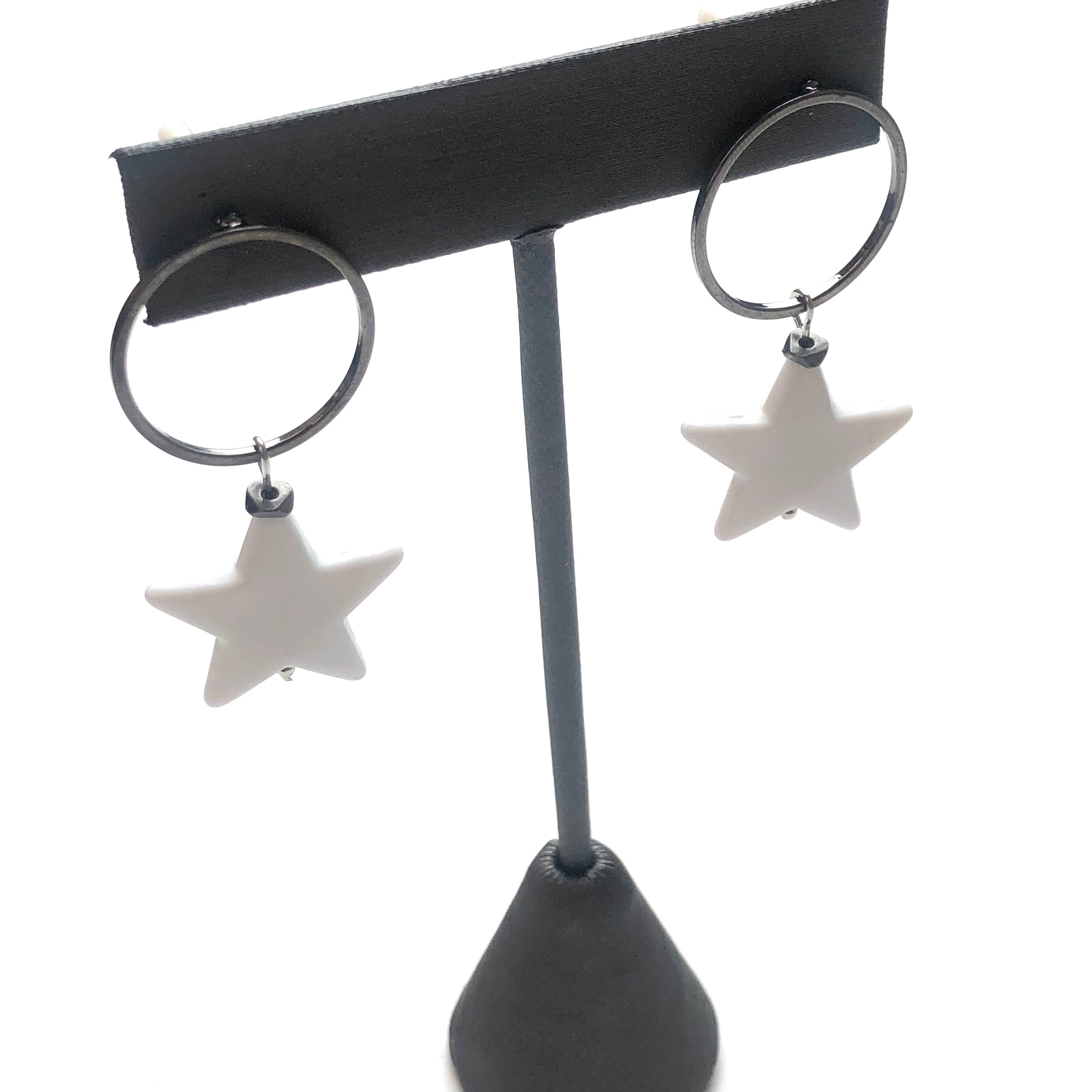 stud hoop earrings with stars