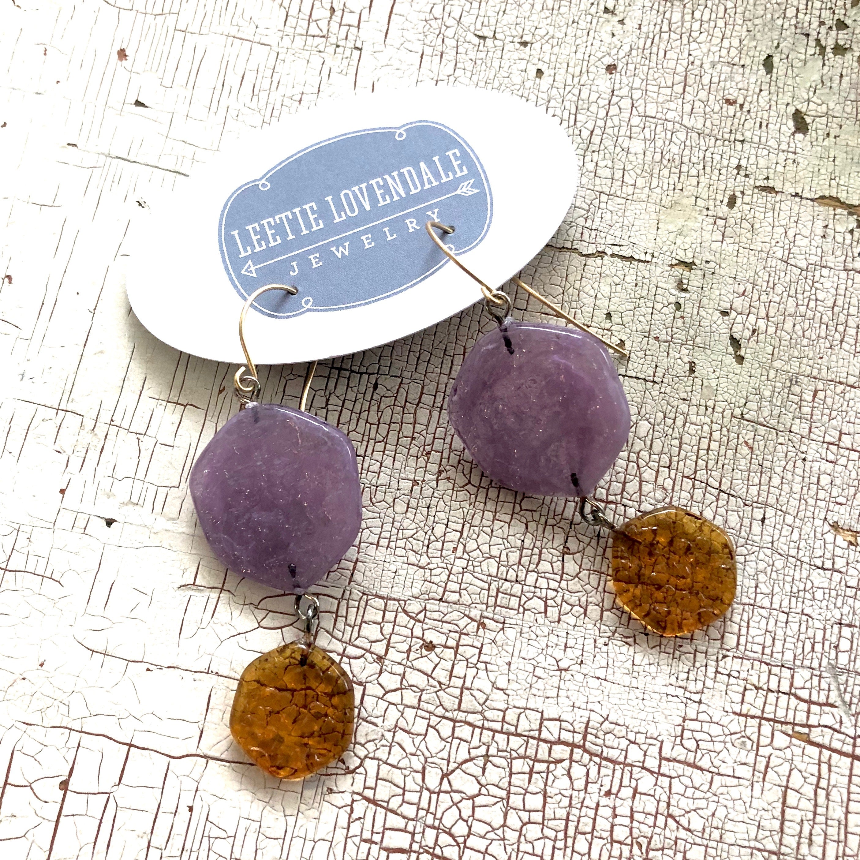 marbled purple earrings