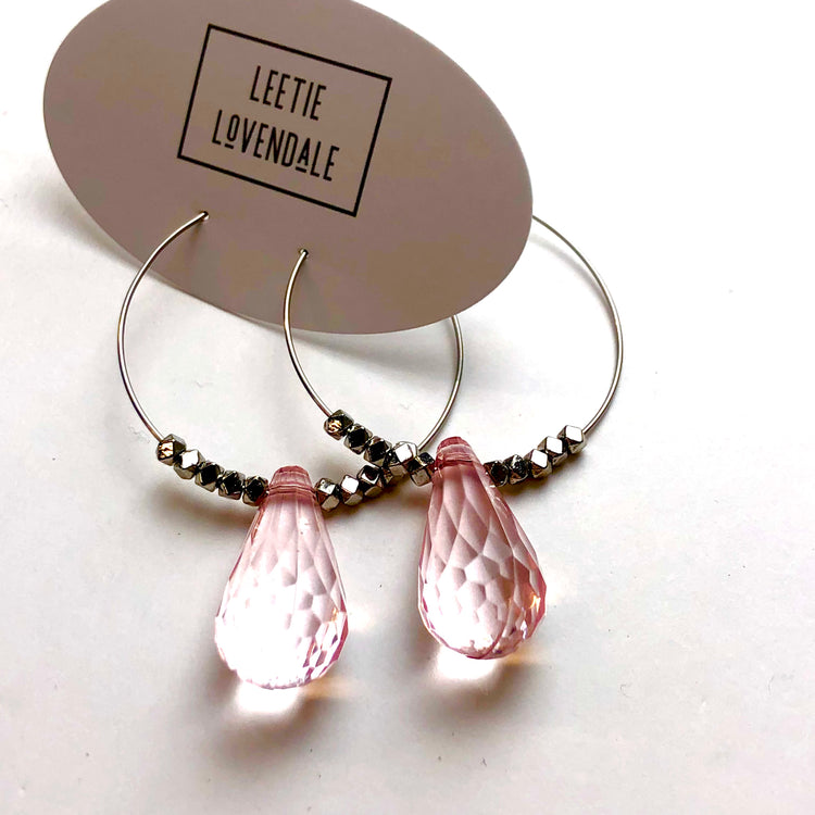 pink brio earrings