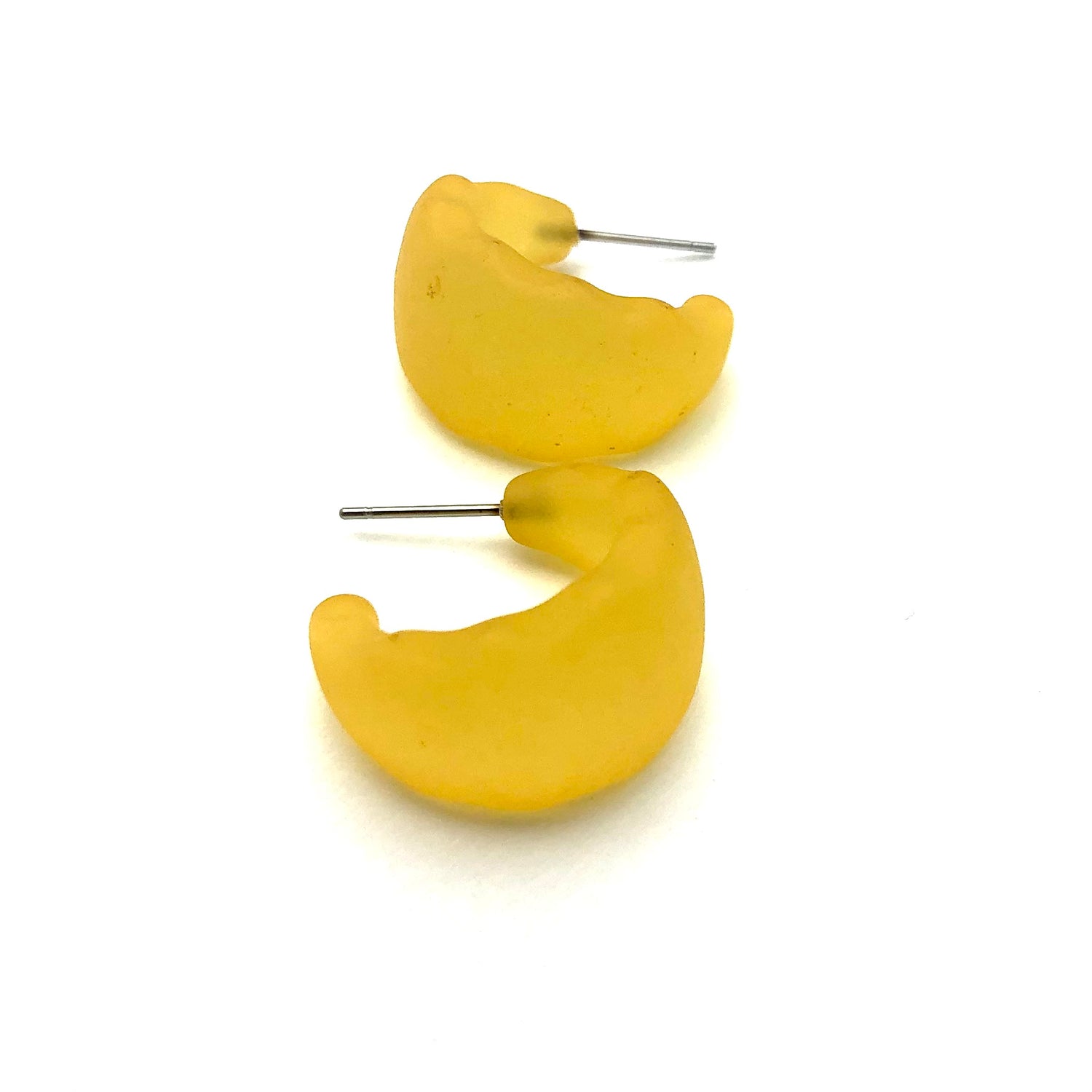 golden yellow hoops earrings