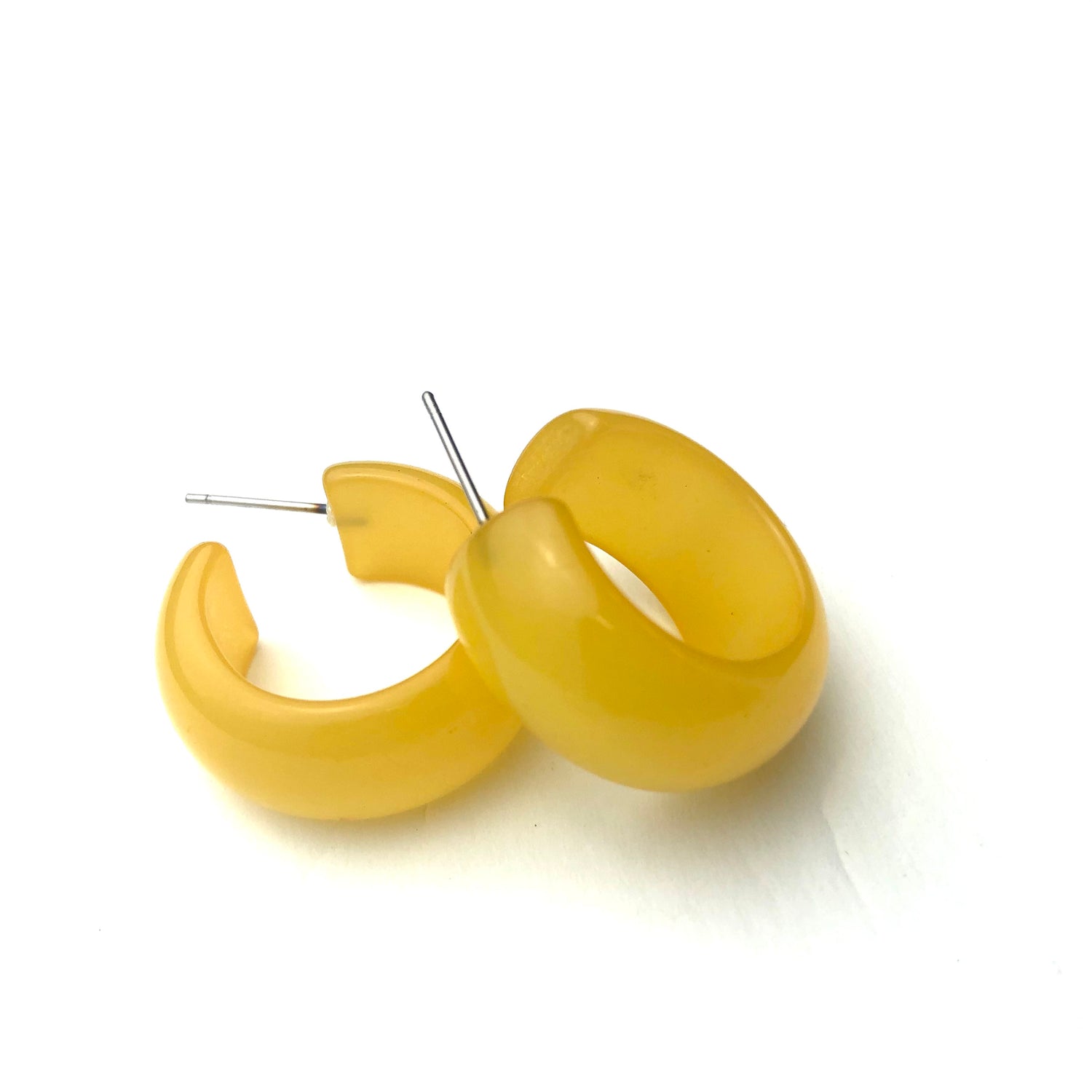 Golden Yellow Moonglow Haskell Hoop Earrings