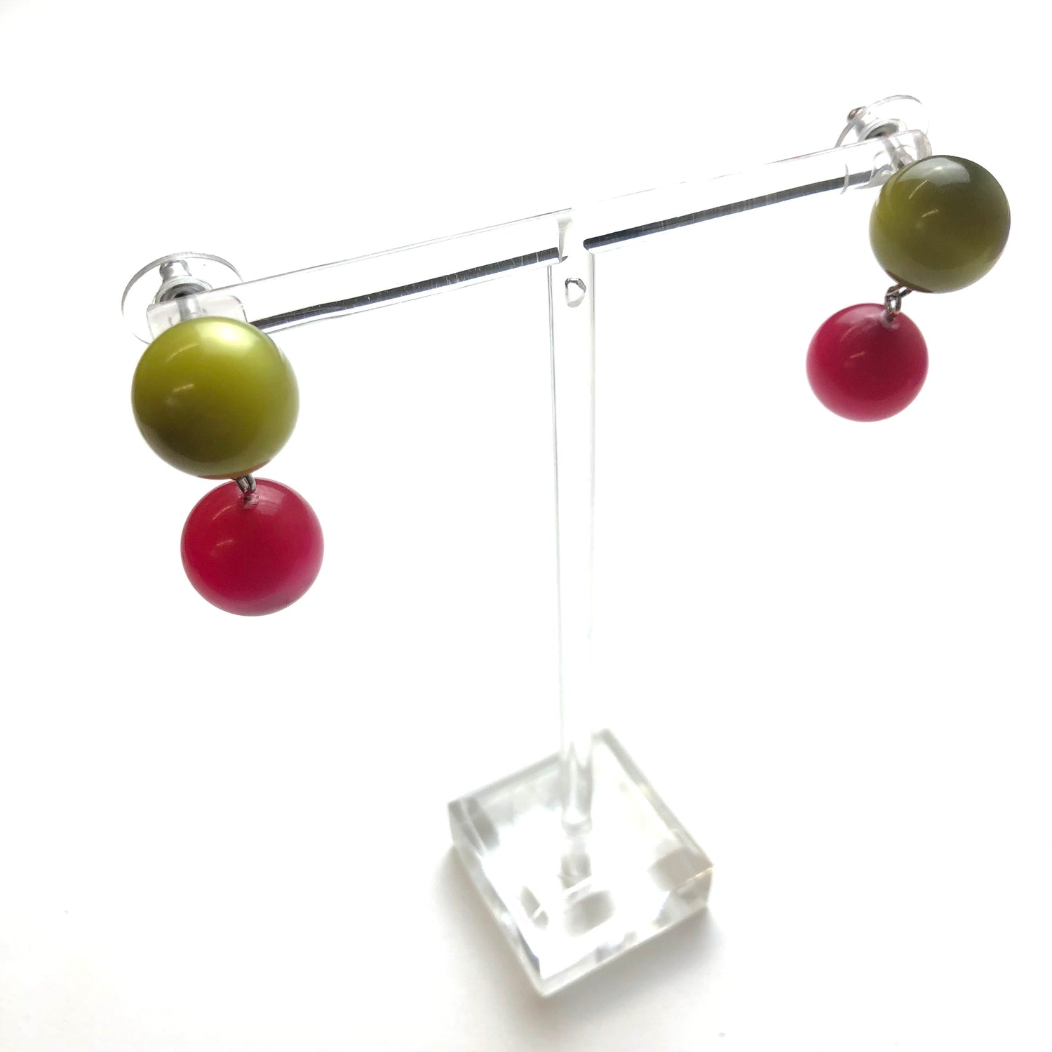 Oilve &amp; Cranberry Lollipop Drop Earrings