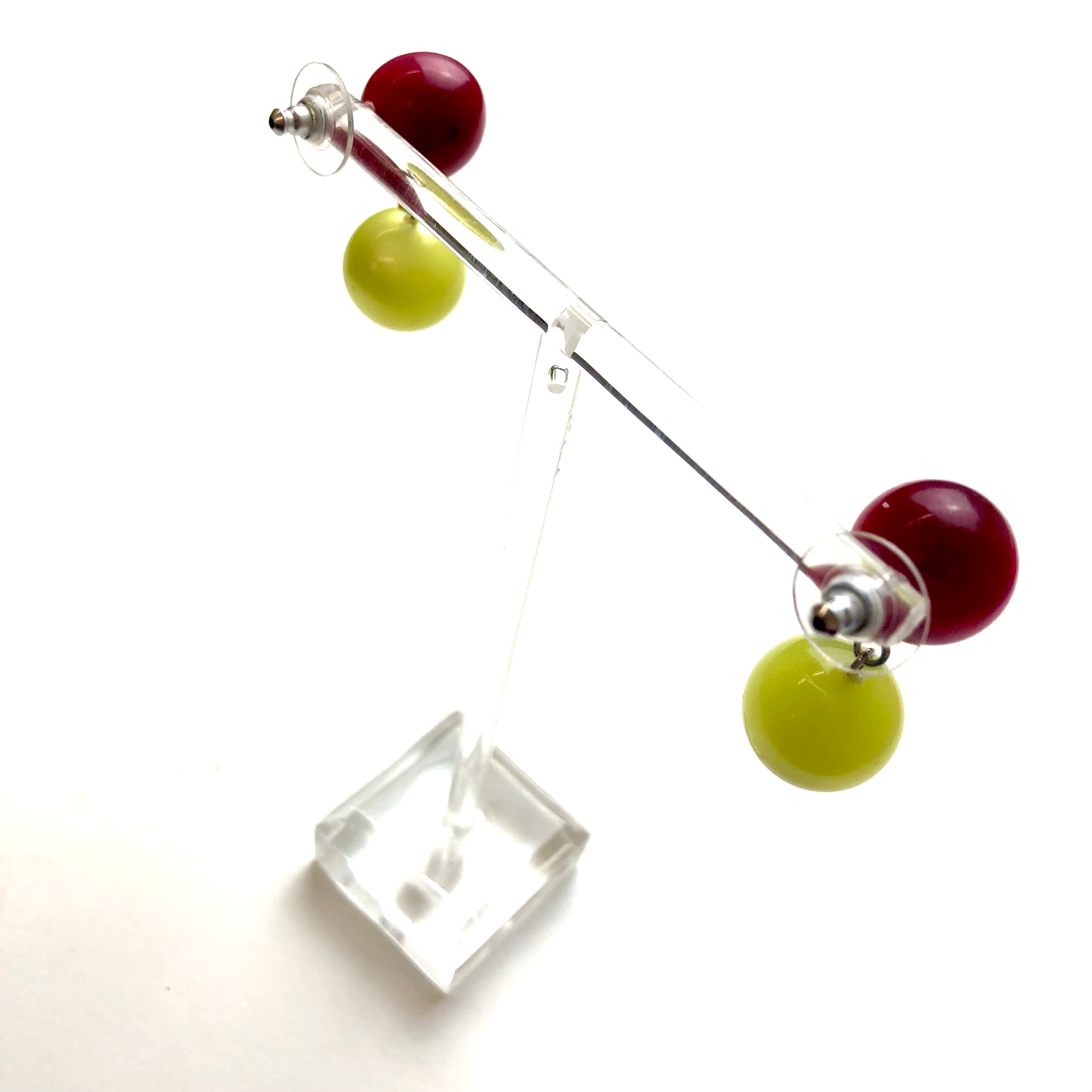 Cranberry and Butter Moonglow Lollipop Drop Earrings