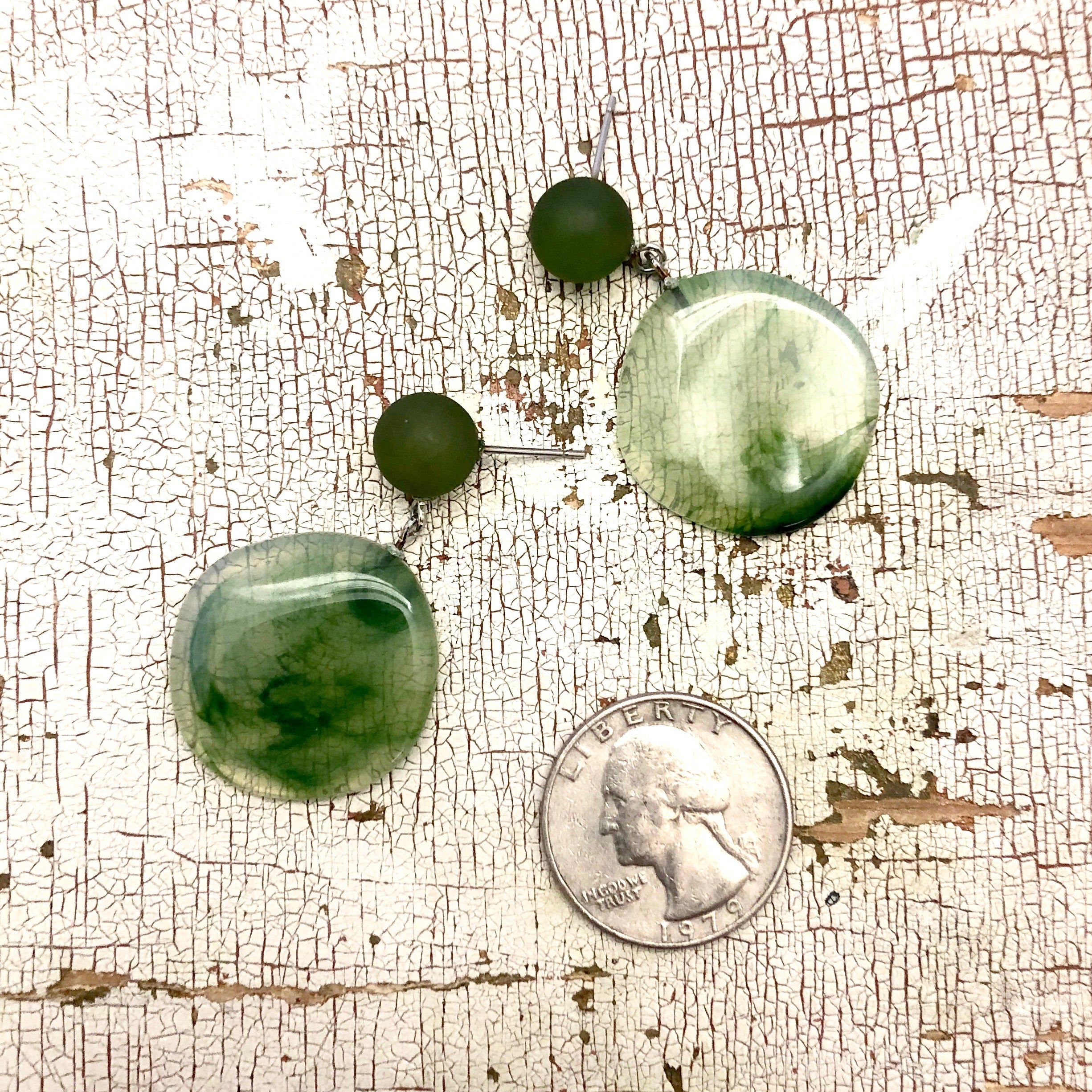 sage green earrings
