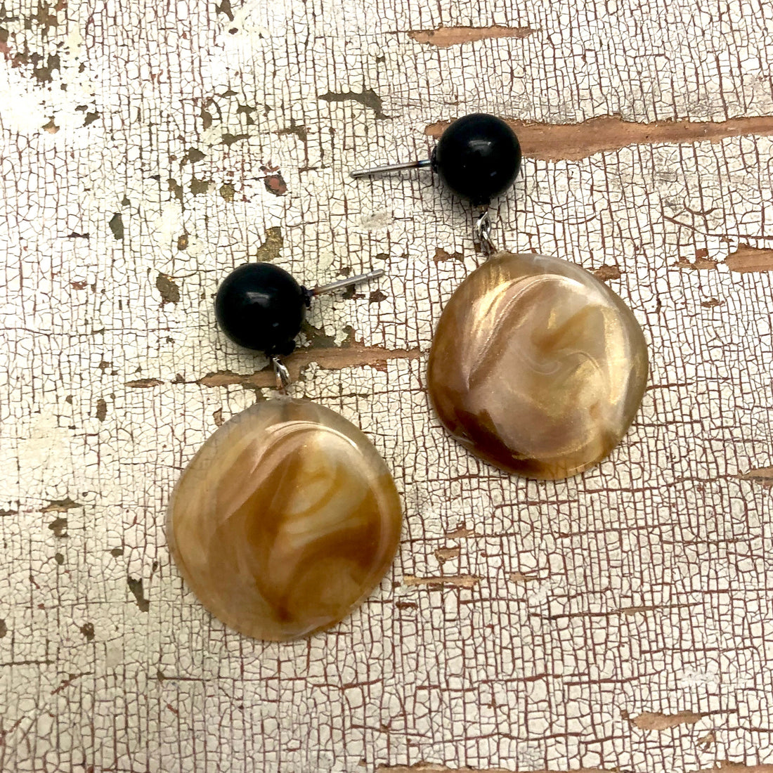 metallic lucite earrings