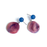 maroon blue earrings