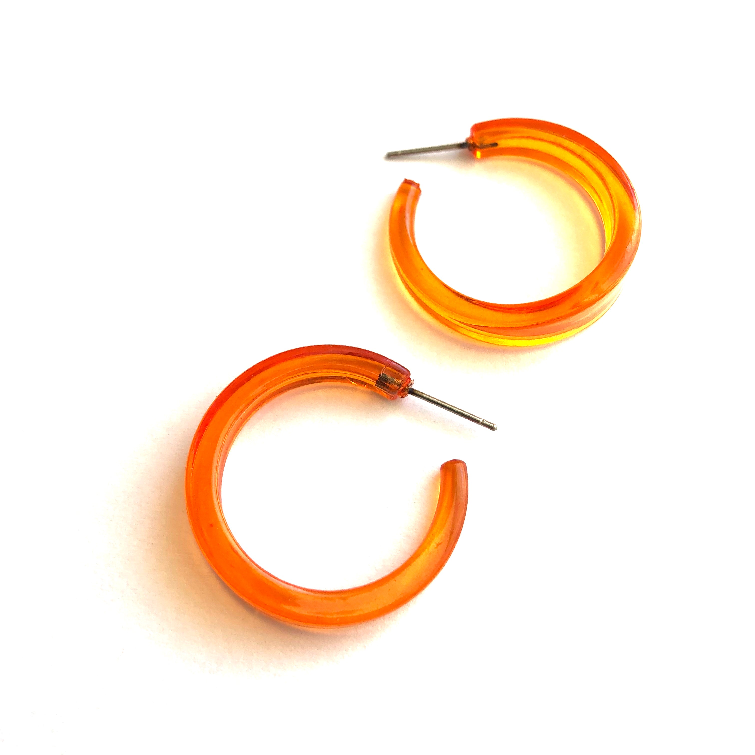 orange transparent earrings