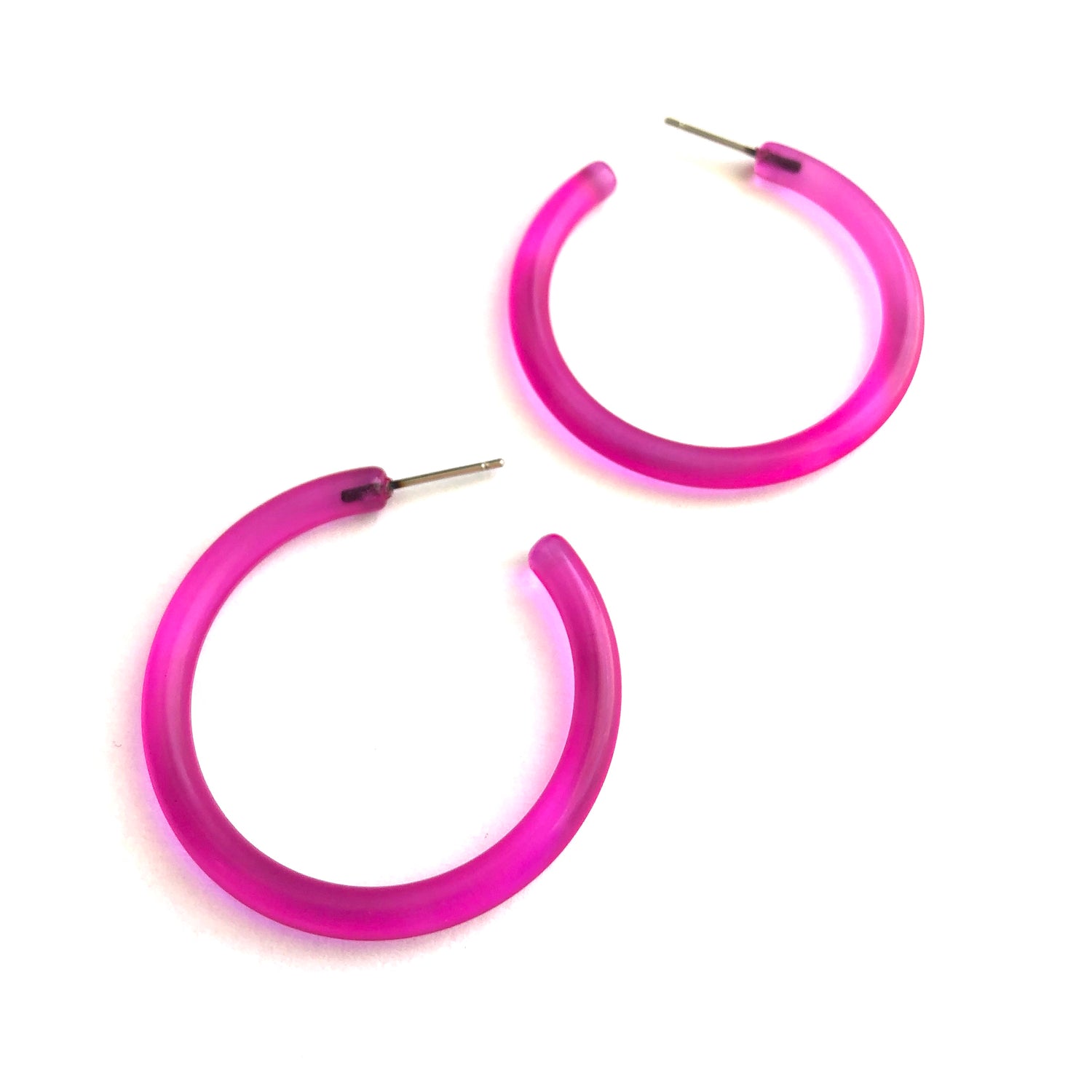 hot pink hoop earrings
