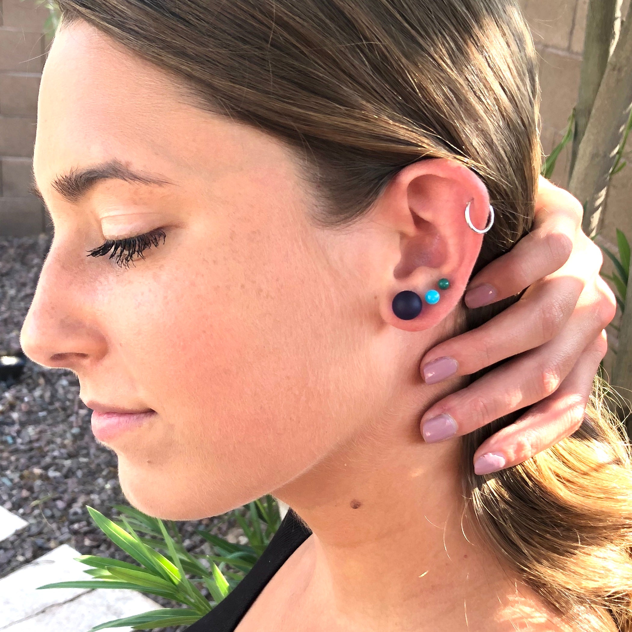 aqua blue stud earrings