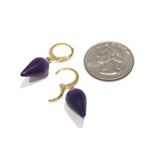 purple gold earrings