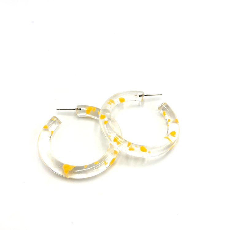 yellow and clear earrings