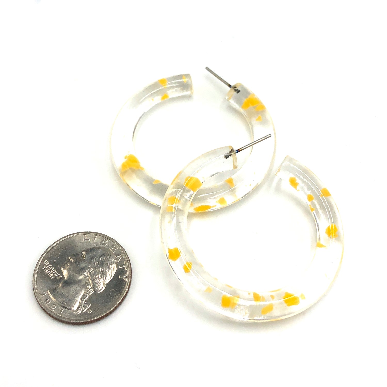 yellow dotted earrings