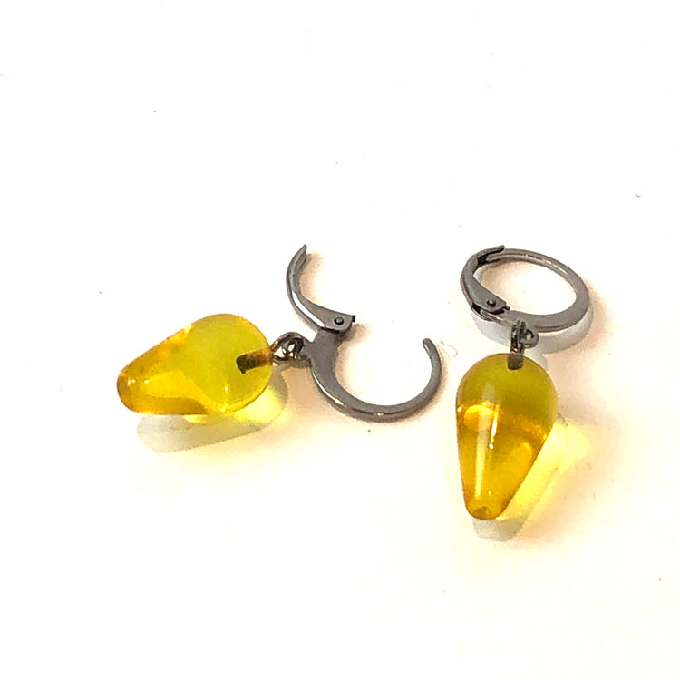 yellow spike earrings