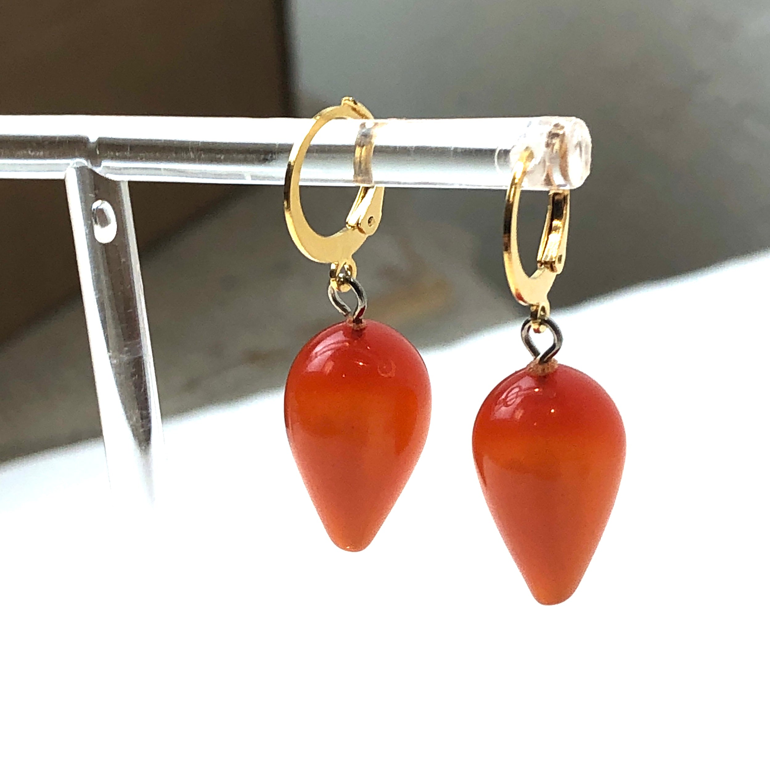 orange rust earrings