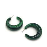 green marbled earrings