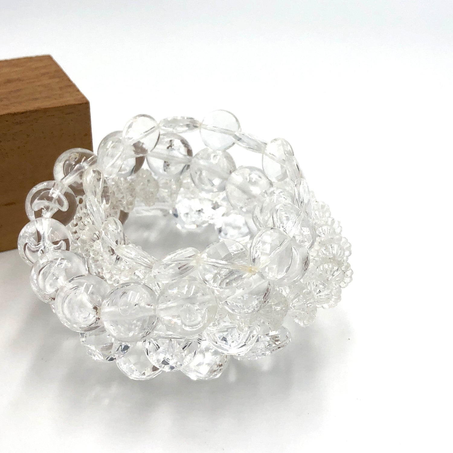 Clear Lucite Super Stack and Stretch Bracelet Set *