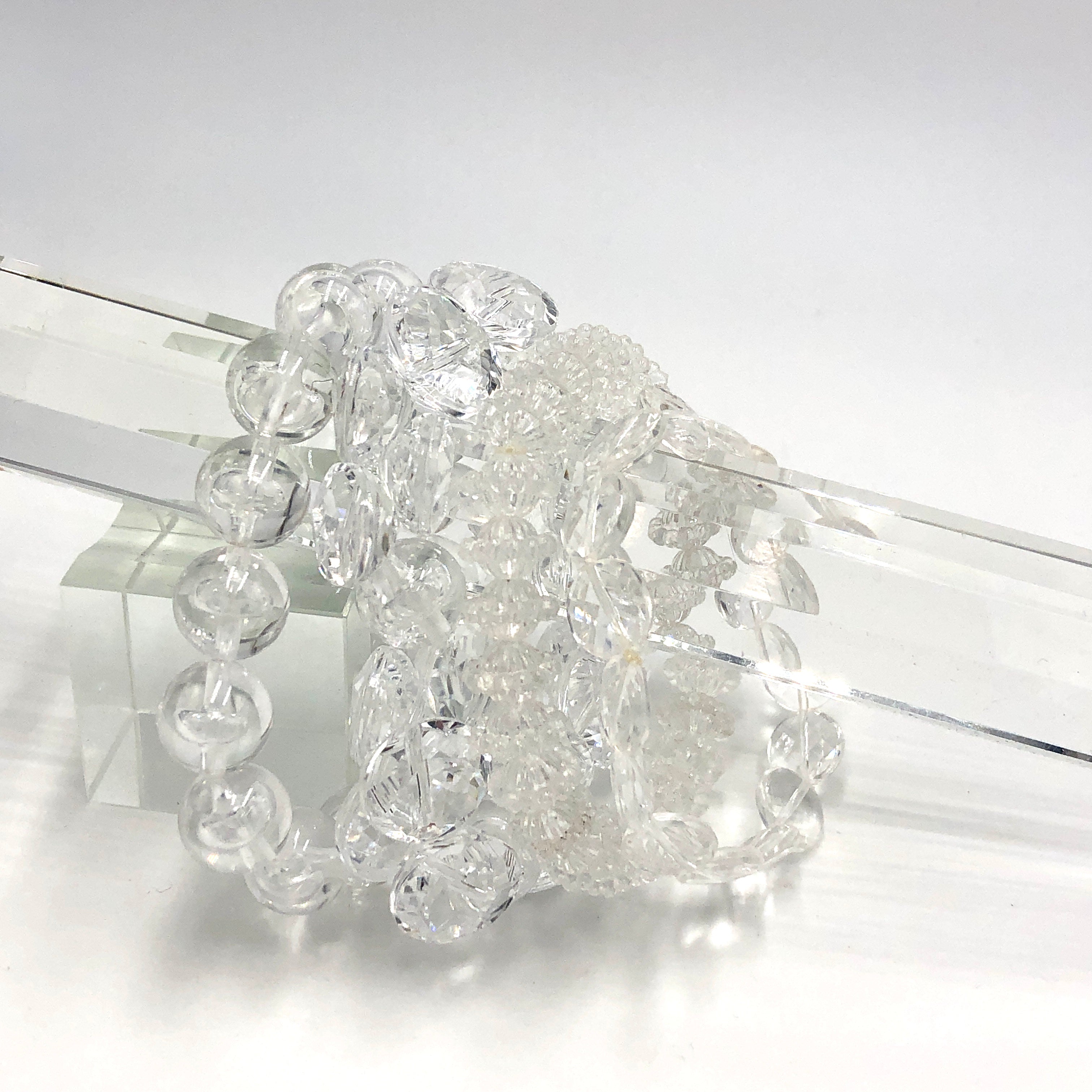 Clear Lucite Super Stack and Stretch Bracelet Set *