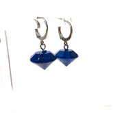 blue marbled gem earrings