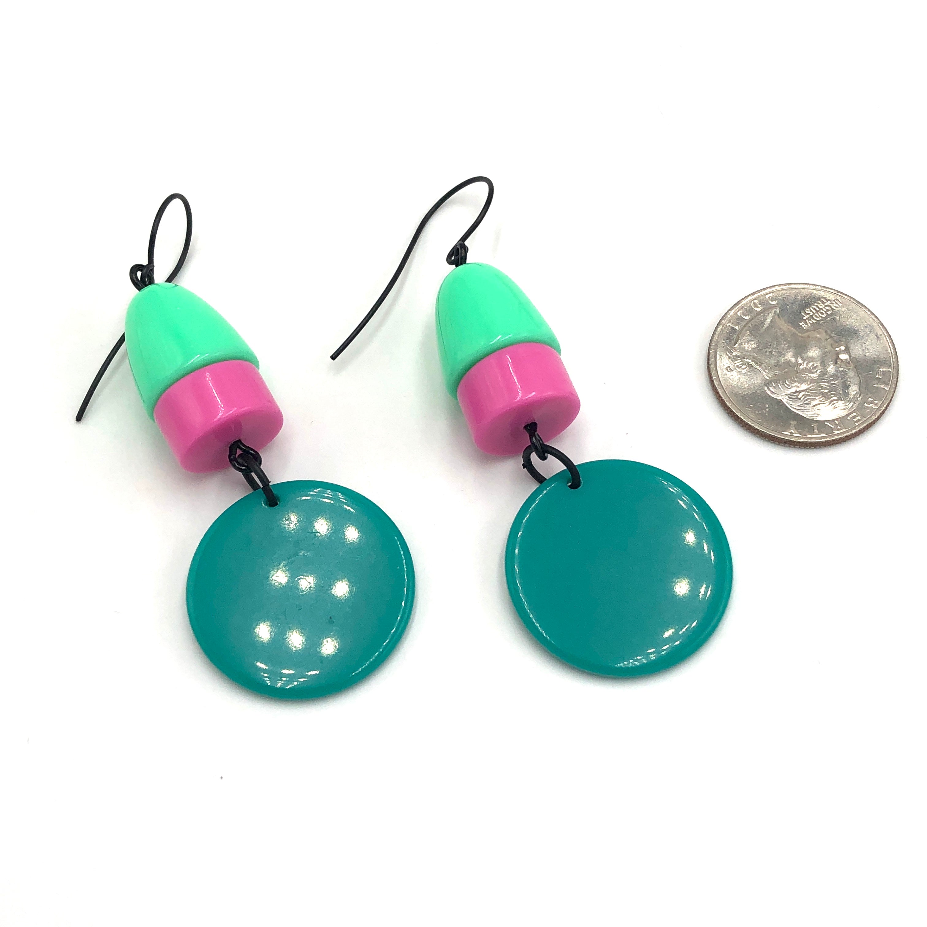 Mint Pink Beacon Drop Earrings