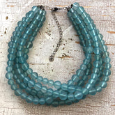 frosted teal necklace