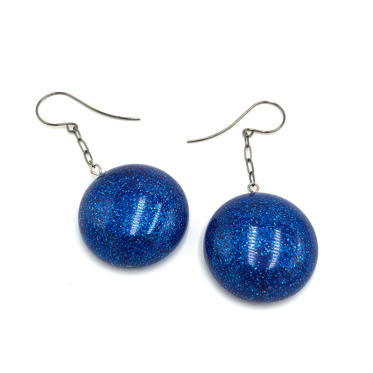 blue long earrings