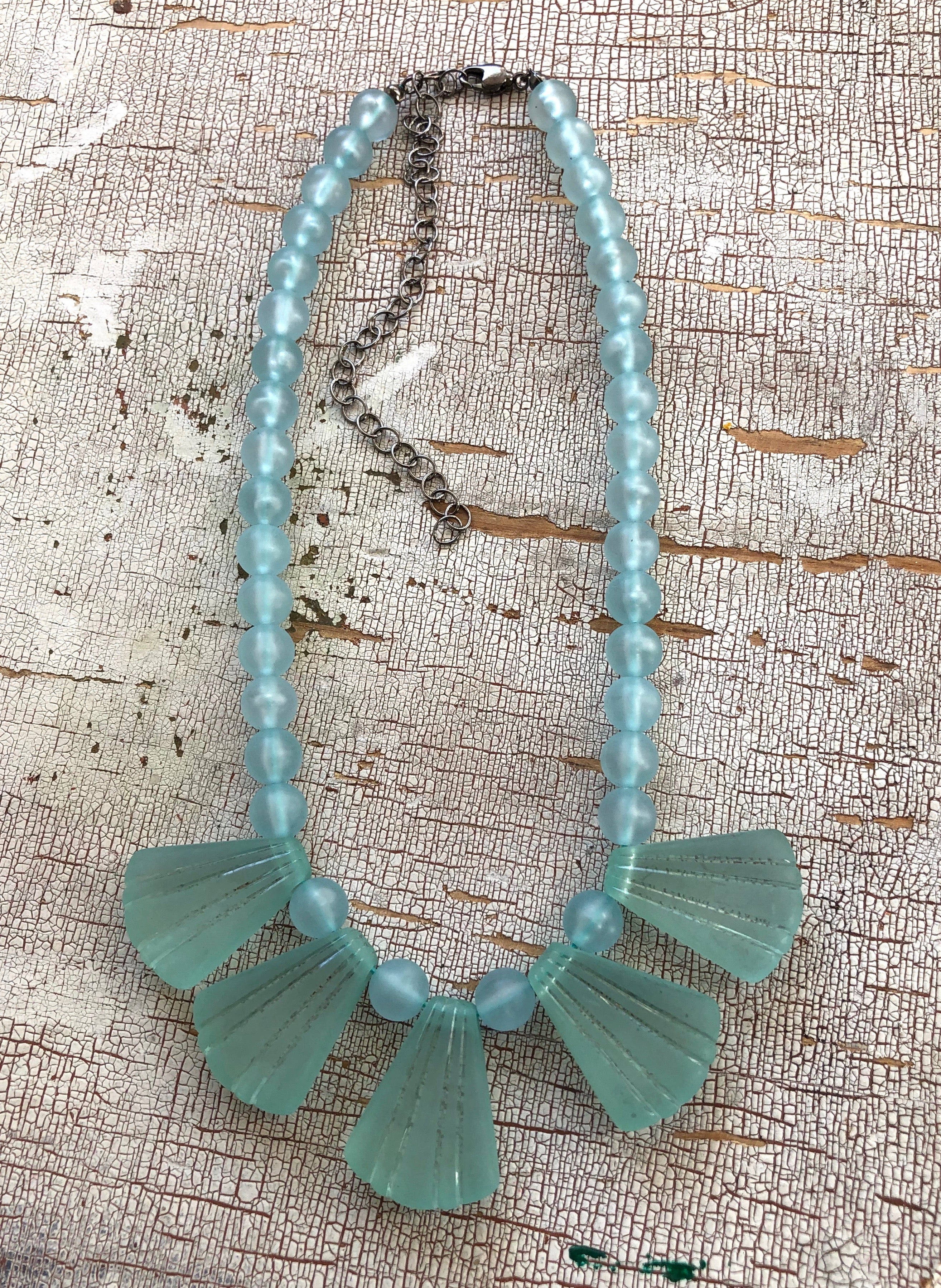 teal deco necklace