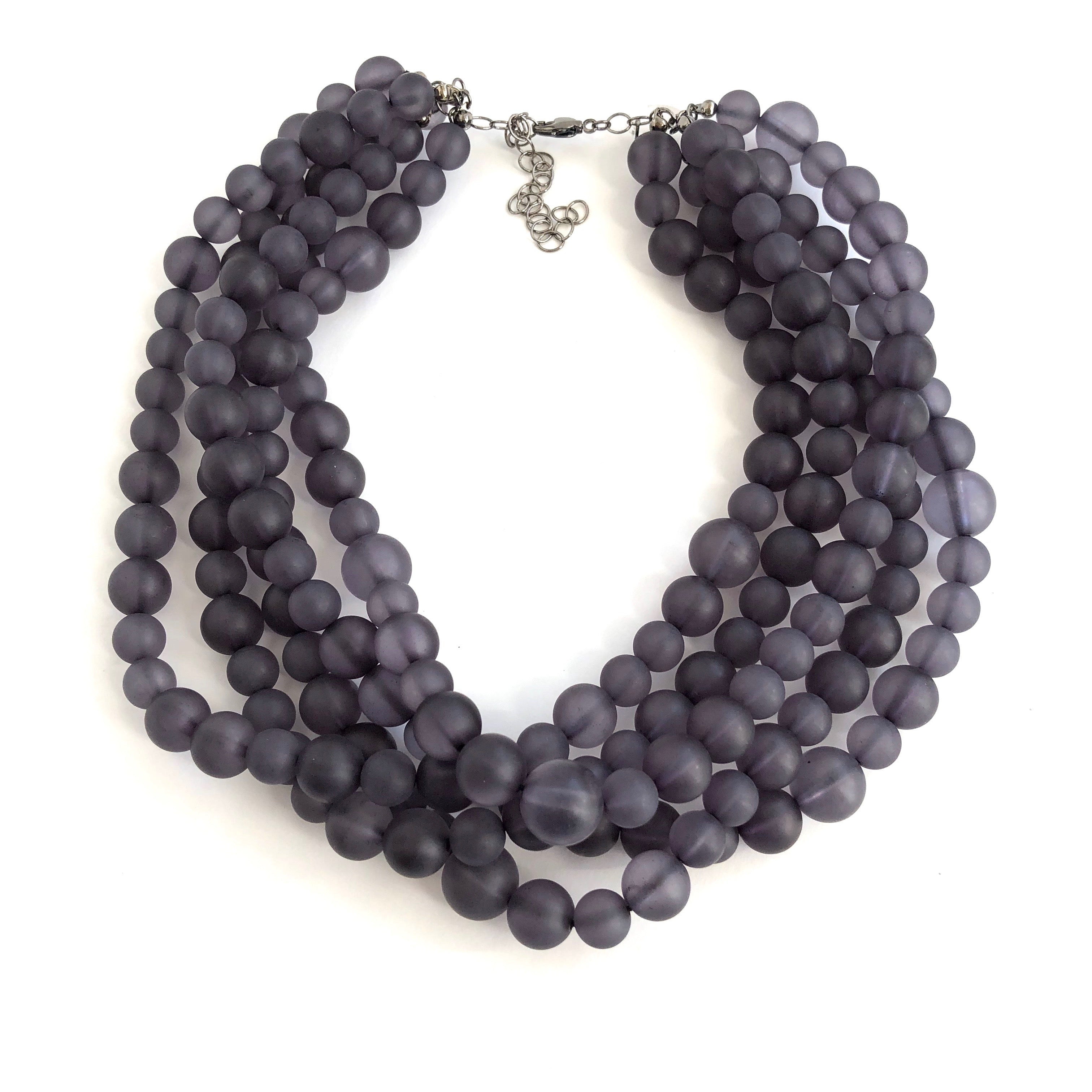 grey lucite necklace