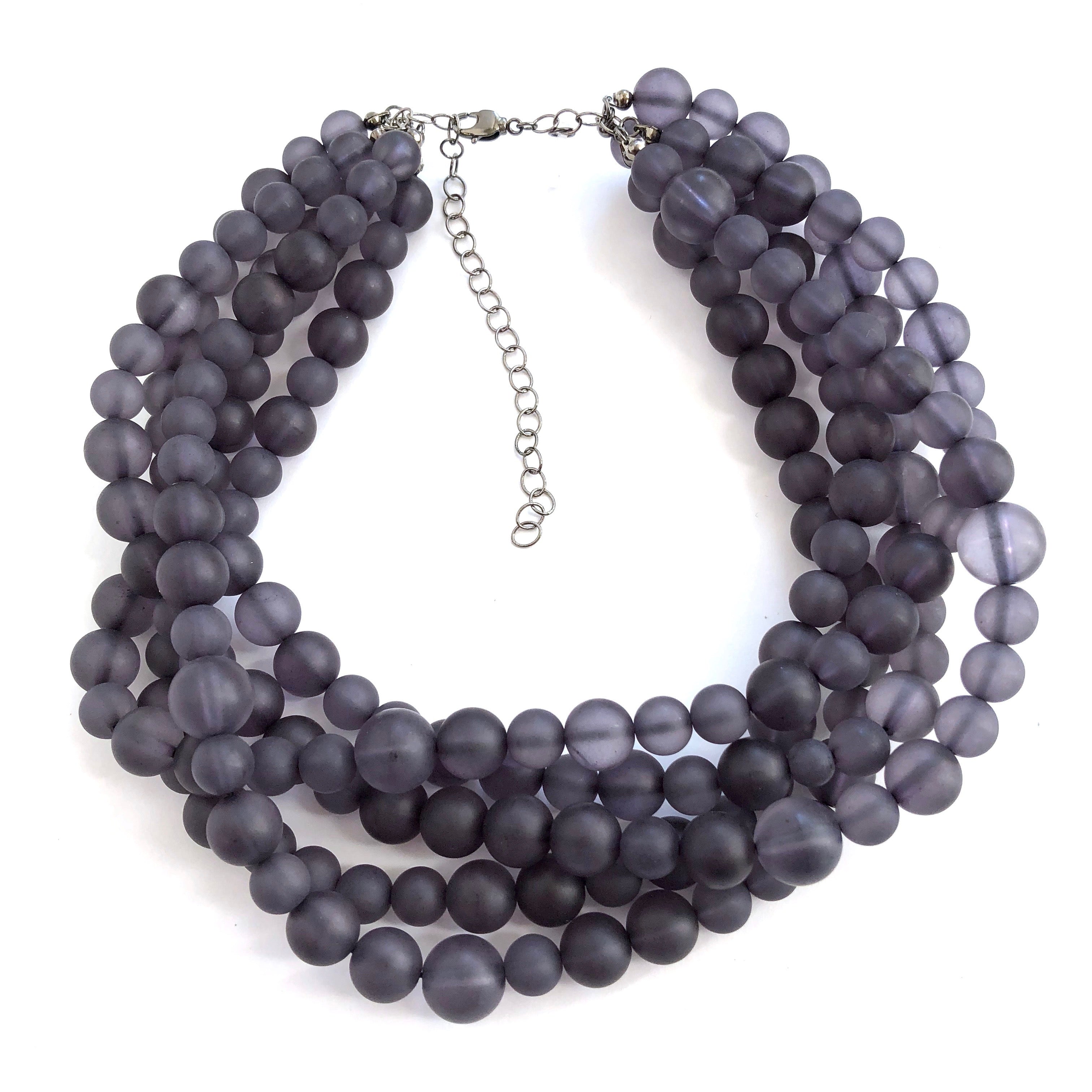 dark grey necklace lucite