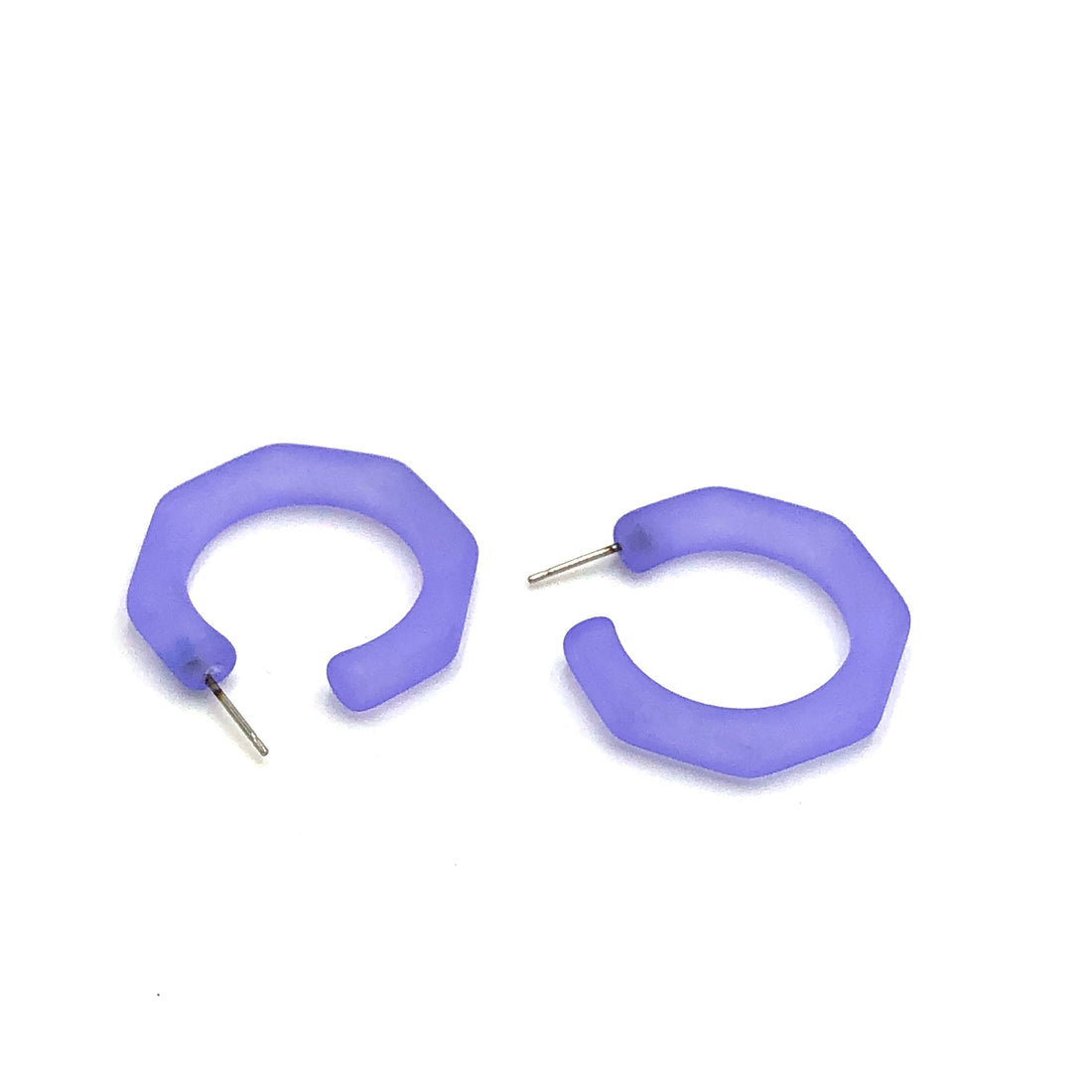 lilac hoop earrings