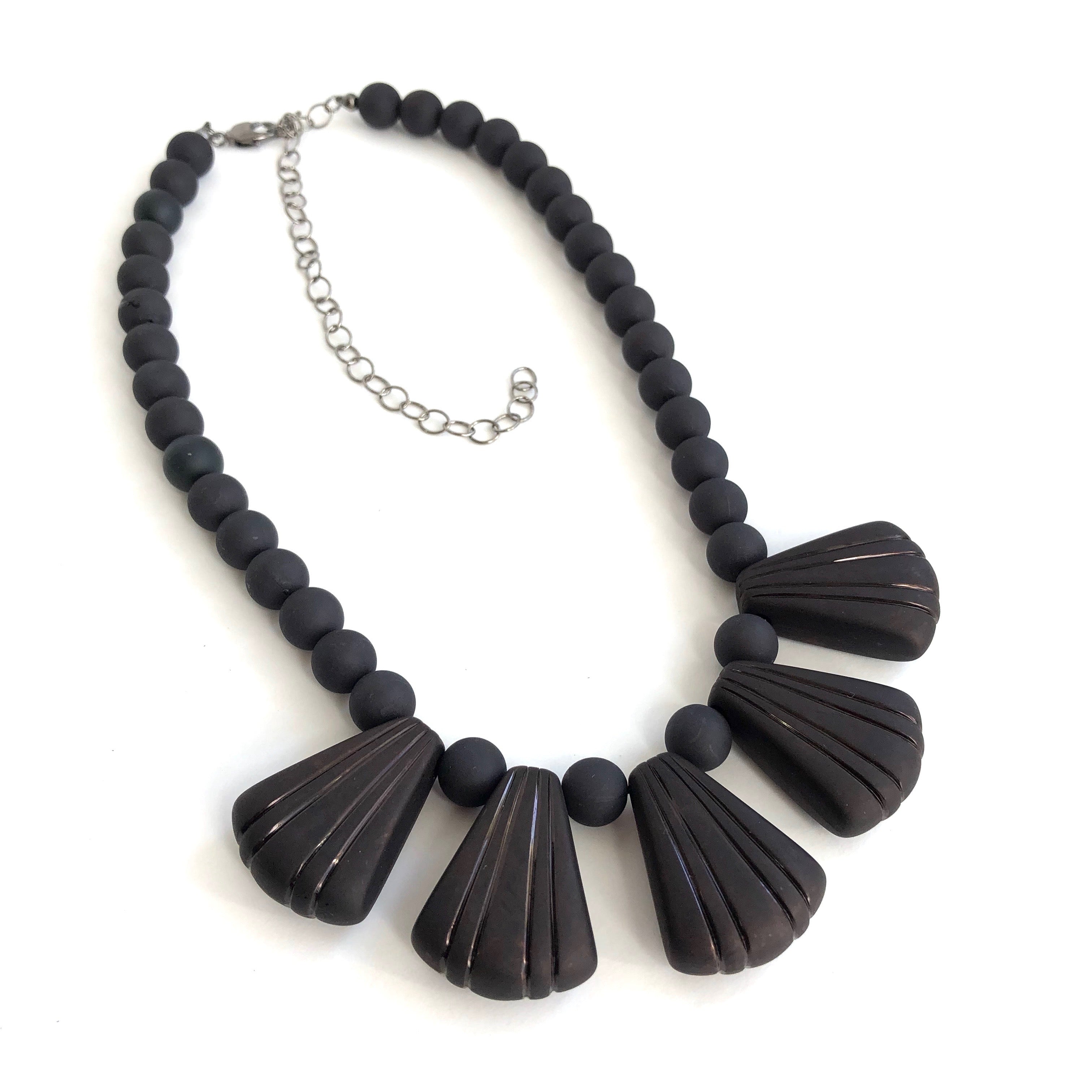 frosted black necklace