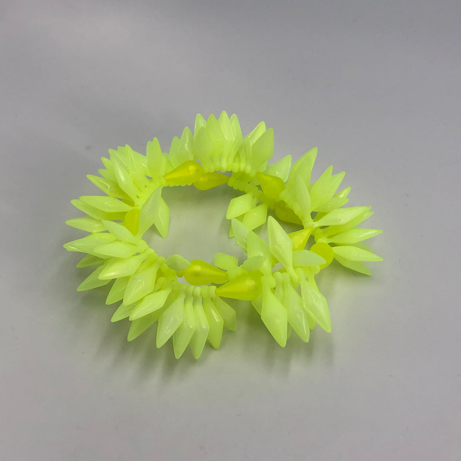Neon Yellow Spiked Cha Cha Stretch Bracelet