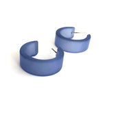 dark blue frosted hoop earrings