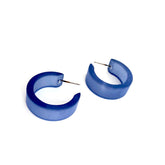 blue wide hoop earrings