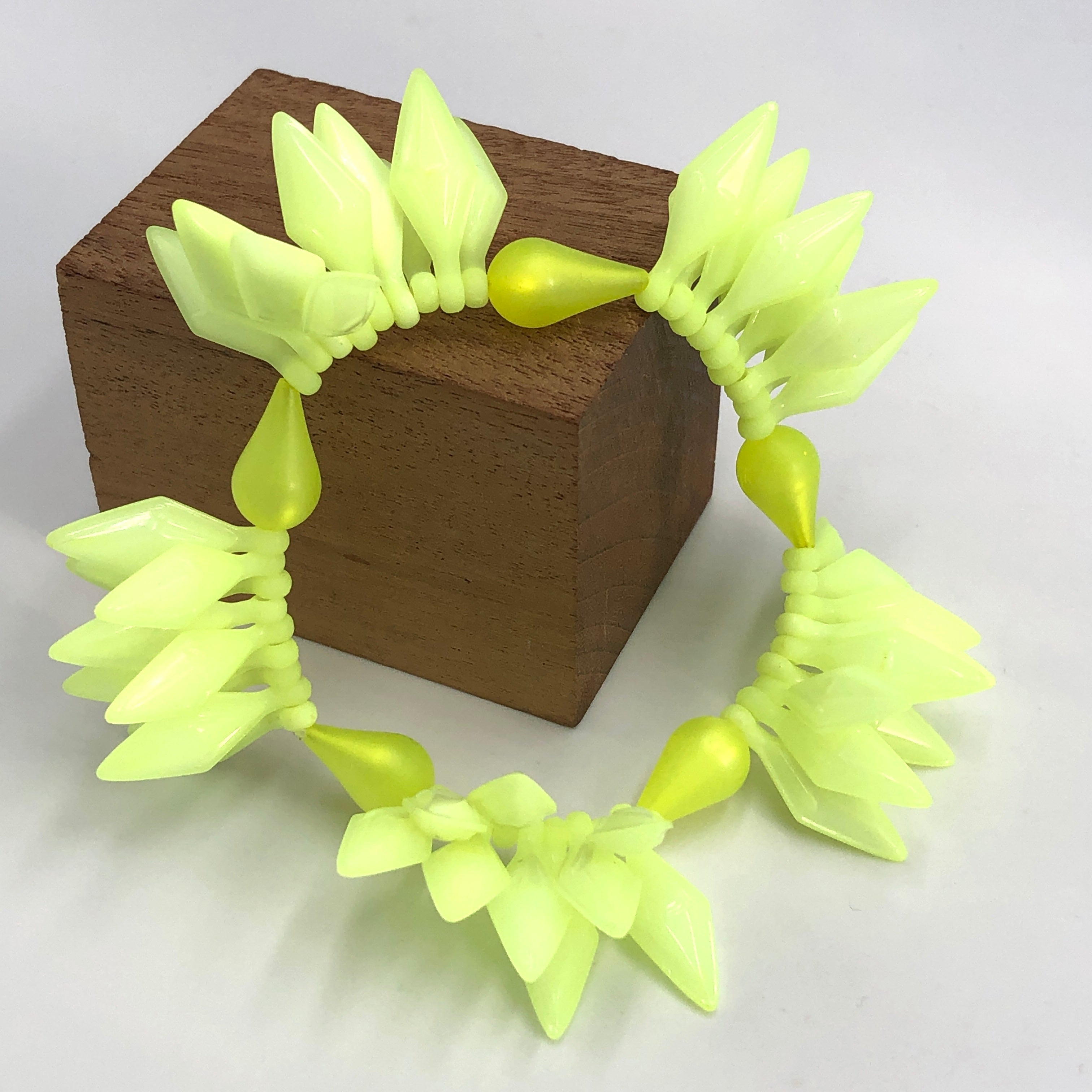 Neon Yellow Spiked Cha Cha Stretch Bracelet