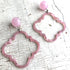pink quatrefoil earrings