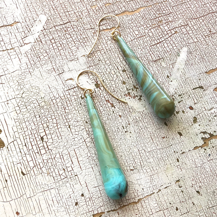 lucite turquoise earrings