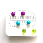 violet turquoise studs