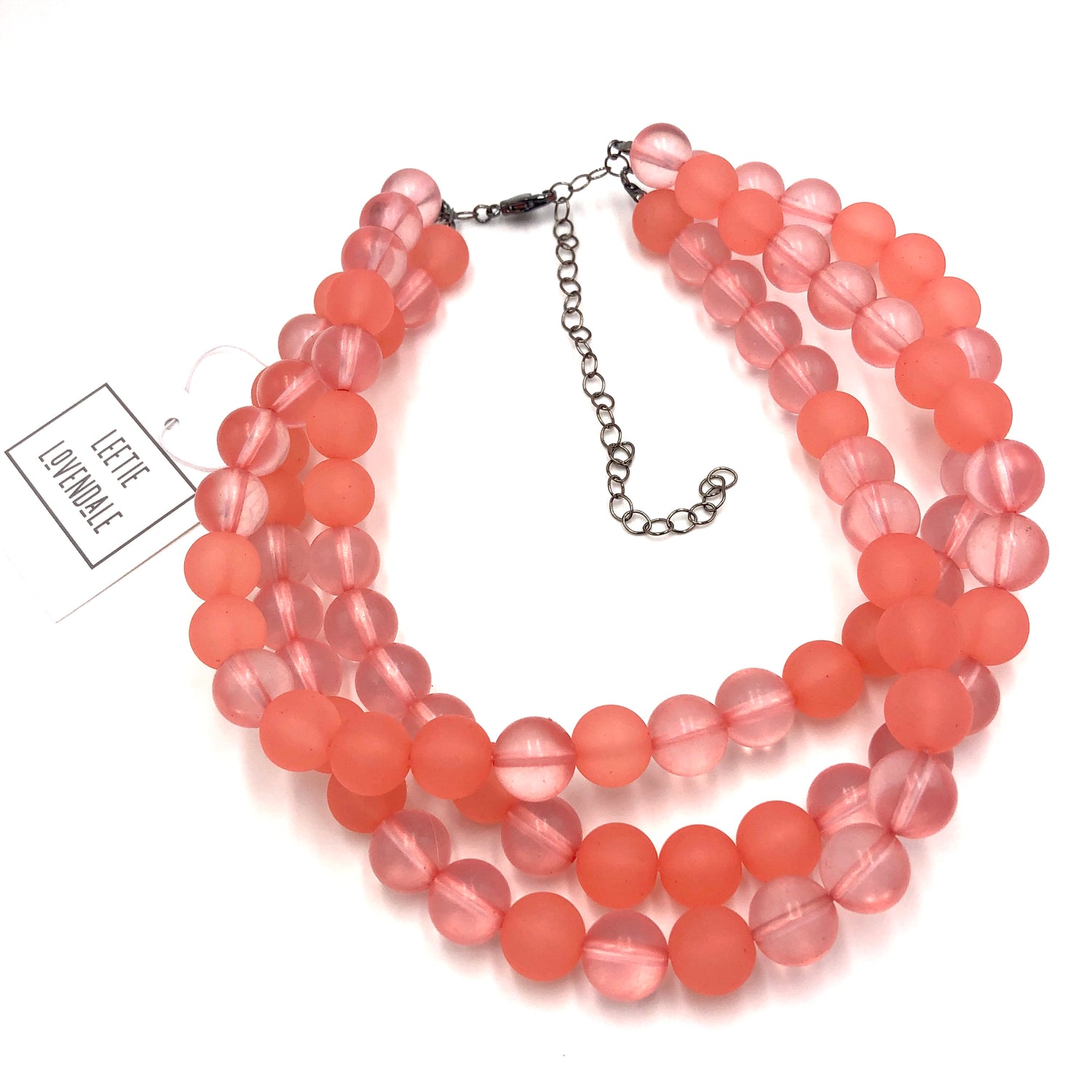 Coral Frosted Morgan Necklace